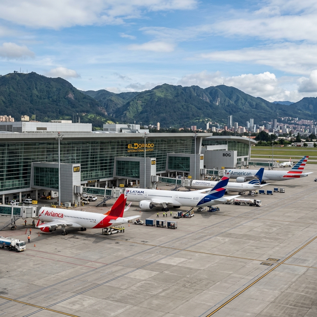 Mostradores de Arajet en el aeropuerto de Santo Domingo con pasajeros listos para abordar